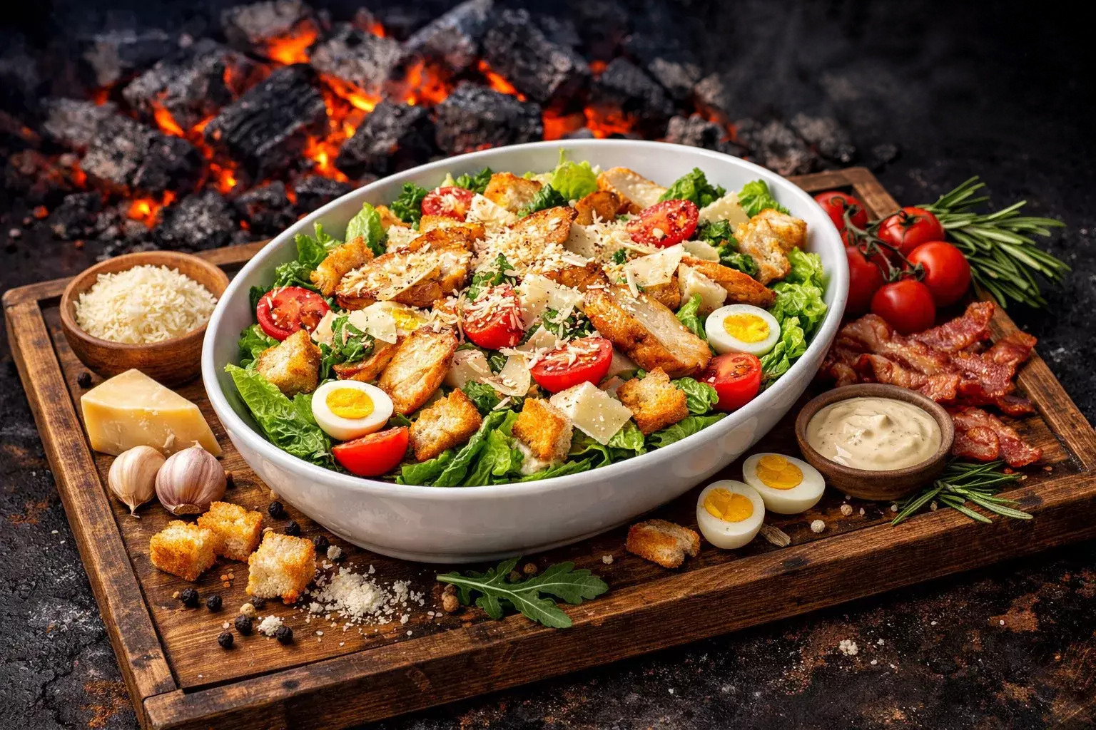 Салат цезарь с курицей